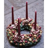Standing Christmas Wreath w/ Candles ø 32cm (red)