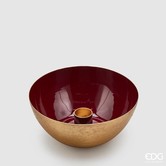 Charming Red & Gold Candle Holder (H6,5cm / ø14cm)