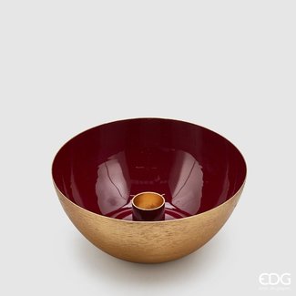Enzo De Gaspari Charmante rode en gouden kandelaarhouder (H6,5cm / ø14cm)