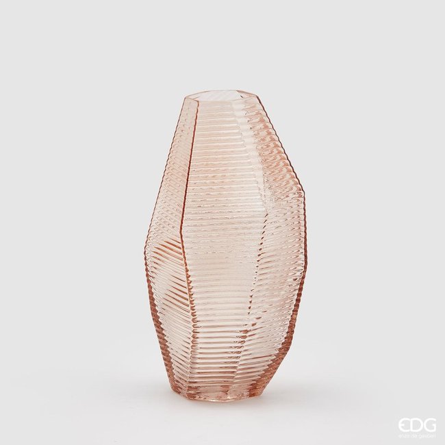 Enzo De Gaspari Glass Vase Pink H26