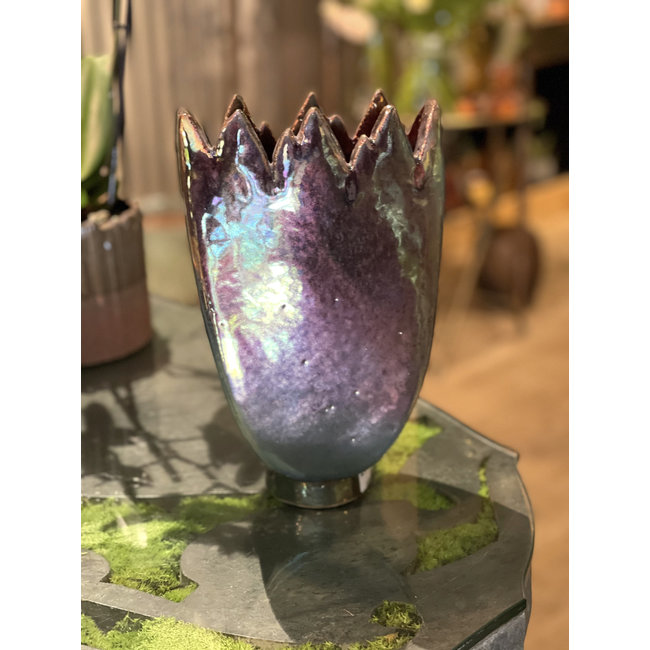 Mobach Vaas handvorm purper H28 B18