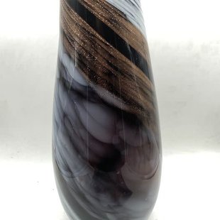 Vase en verre aux couleurs abstraites (38cm)