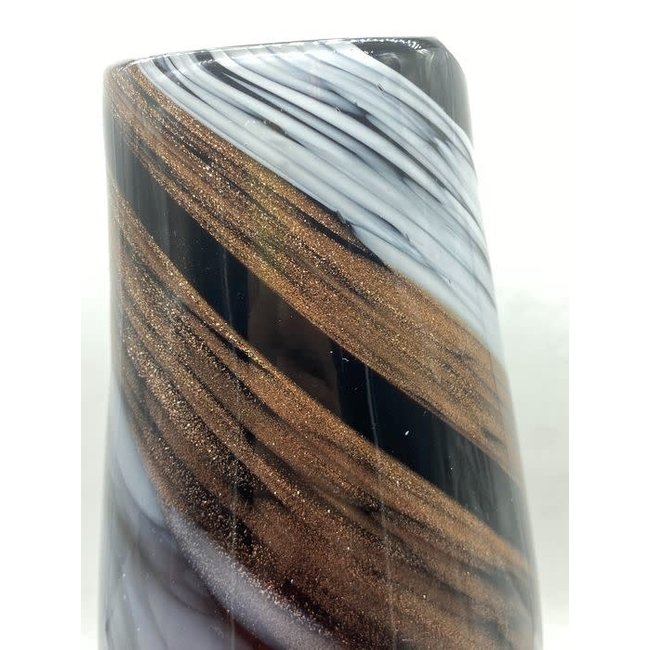 Campanella Livio Glazen vaas met abstracte kleuren (38cm)