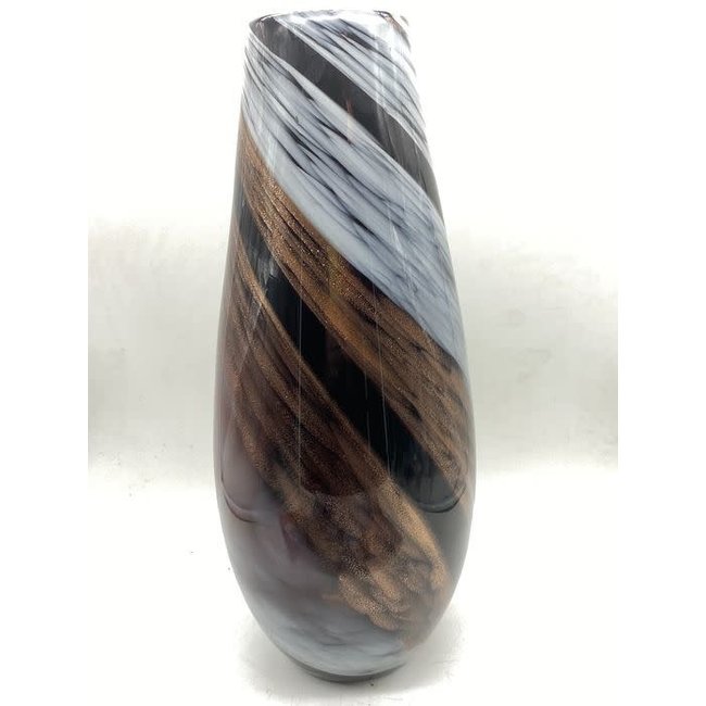 Campanella Livio Vase en verre aux couleurs abstraites (38cm)