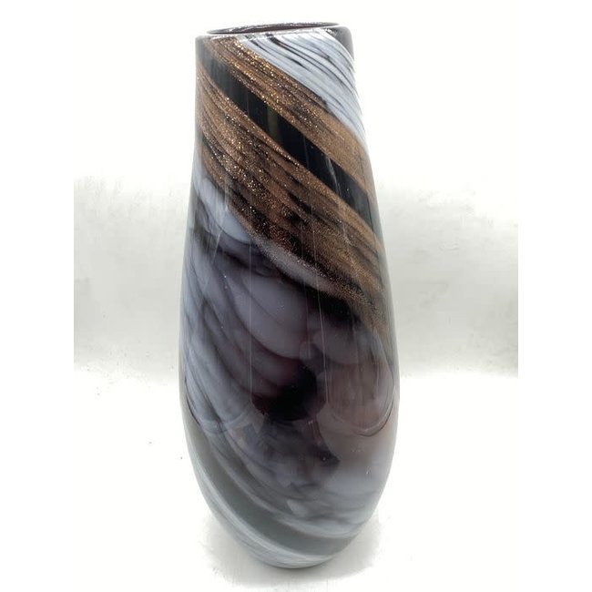 Campanella Livio Vase en verre aux couleurs abstraites (38cm)