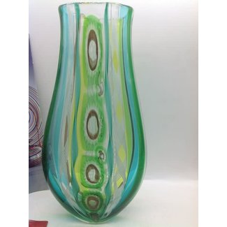 Campanella Livio Glazen vaas met kleurrijke filigrana en murrine (28cm)