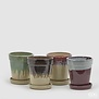 Coloured Glazed Pot H25 D22  (price per piece)