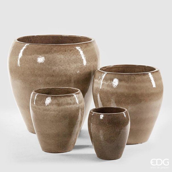 Enzo De Gaspari Glazed Pot Sand H42