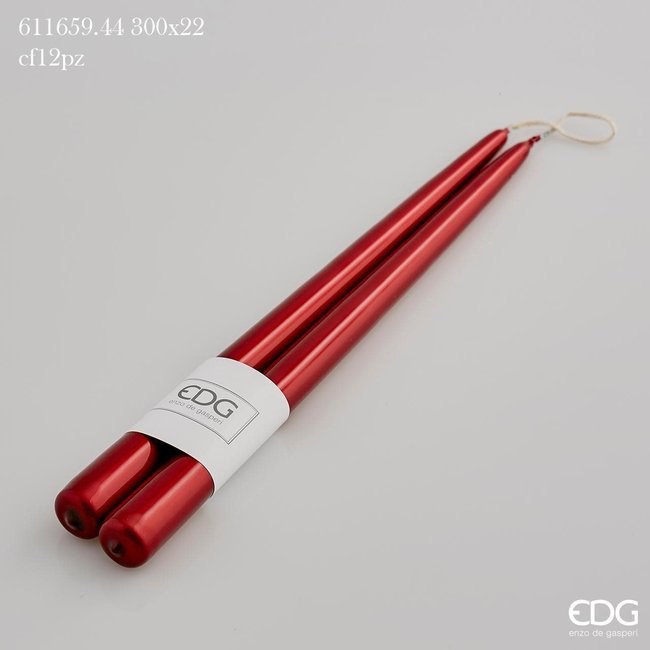 Enzo De Gaspari Straight Candle 300x22 Red (set of 12)