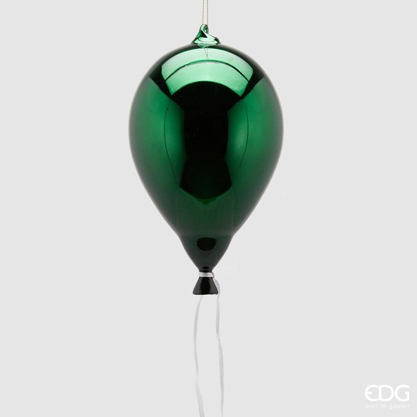 Enzo De Gaspari Christmas Ball Balloon H24 D15 Green Glass