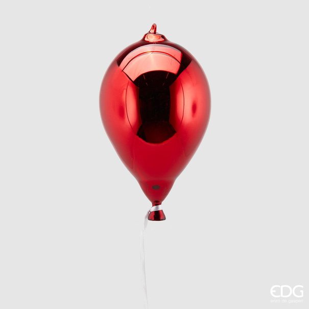 Enzo De Gaspari Christmas Ball Balloon H24 D15 Red Glass