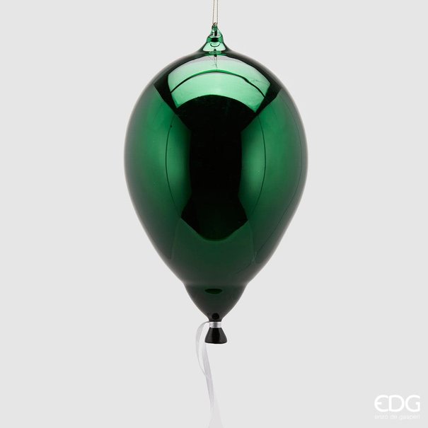 Enzo De Gaspari Christmas Ball Balloon H32 D20 Green Glass