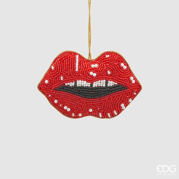 Enzo De Gaspari Christmas Ball Kiss L12 Red Beads