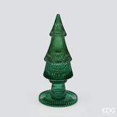 Christmas Tree Candle Holder / Decoration H20 D9 Green Glass