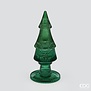 Christmas Tree Candle Holder / Decoration H20 D9 Green Glass