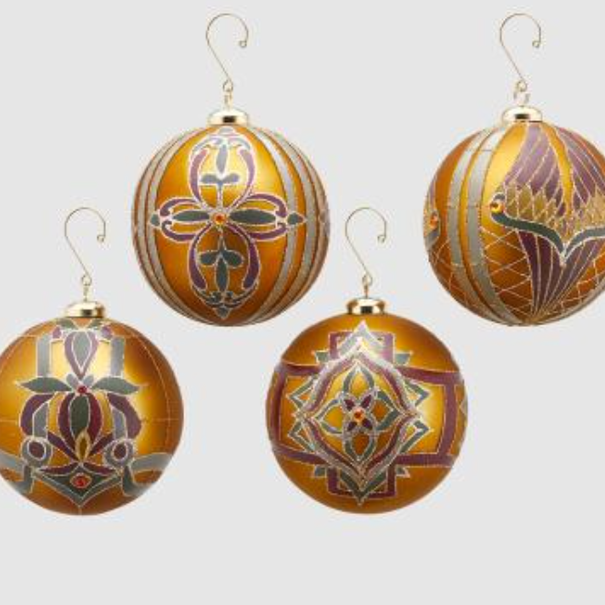 Enzo De Gaspari Christmas Ball Art Deco D12  (price per piece)