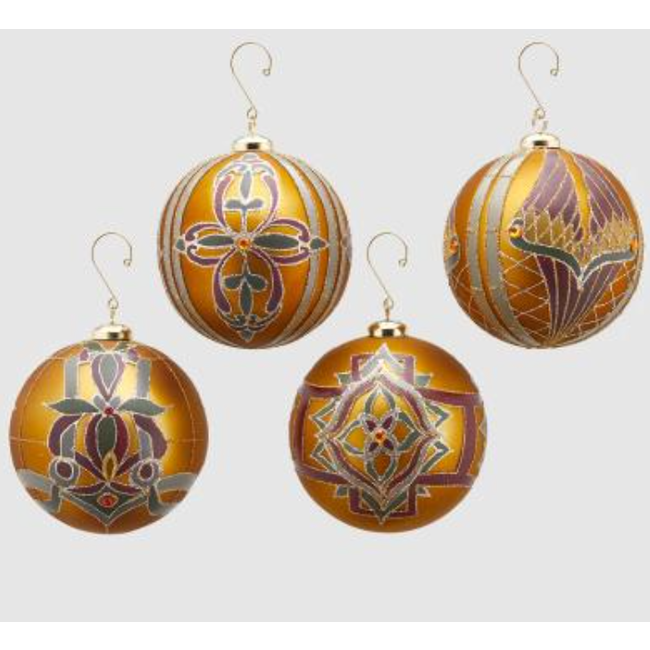 Enzo De Gaspari Christmas Ball Art Deco D12  (price per piece)