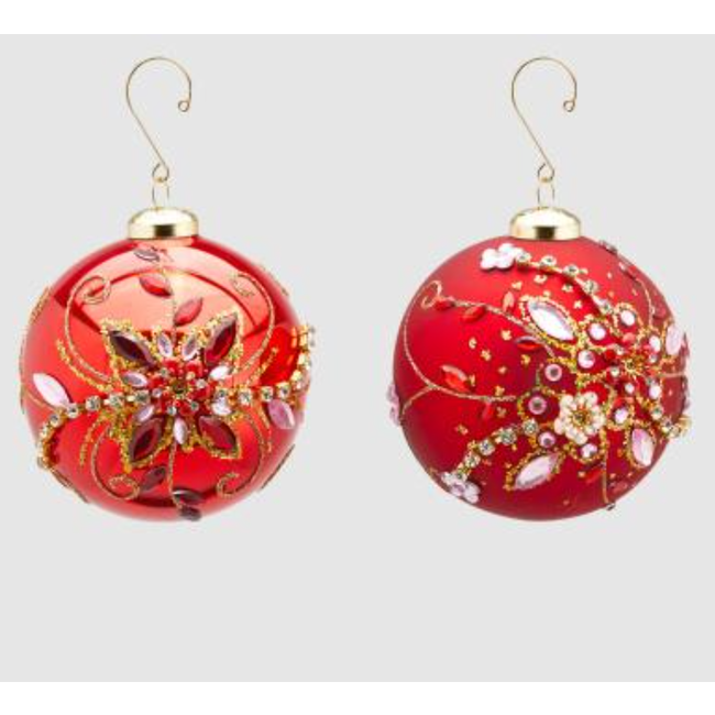 Enzo De Gaspari Christmas Ball Supergem Red D10