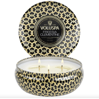 3 Wick Tin Candle Freesia Clementine