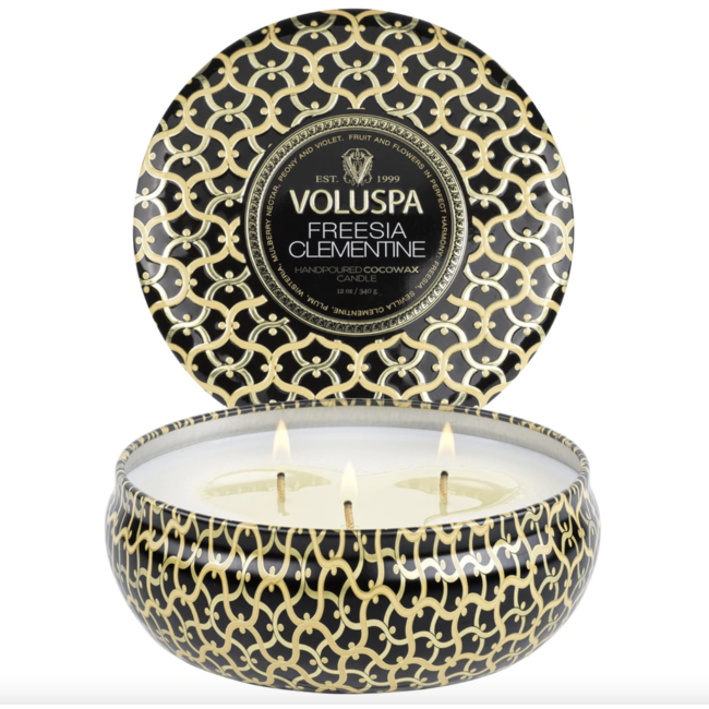 3 Wick Tin Candle Freesia Clementine