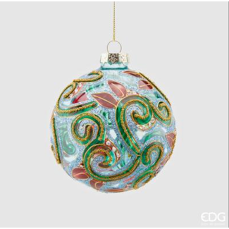 Enzo De Gaspari Palla Vetro Volute Turquoise D10