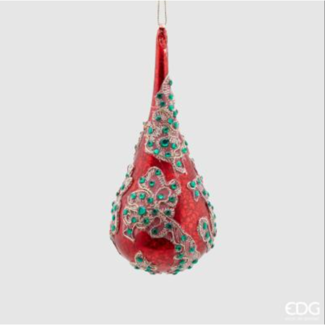 Enzo De Gaspari Dec. Goccia Vetro Gemme Red H20