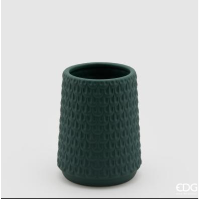 Enzo De Gaspari Vaso Squame Green H20 D16