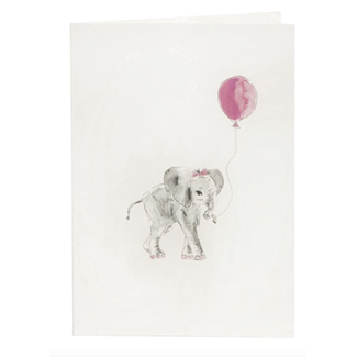 BIRTHDAY ELEPHANT 0252 CARD PNK 16,5/11,5CM