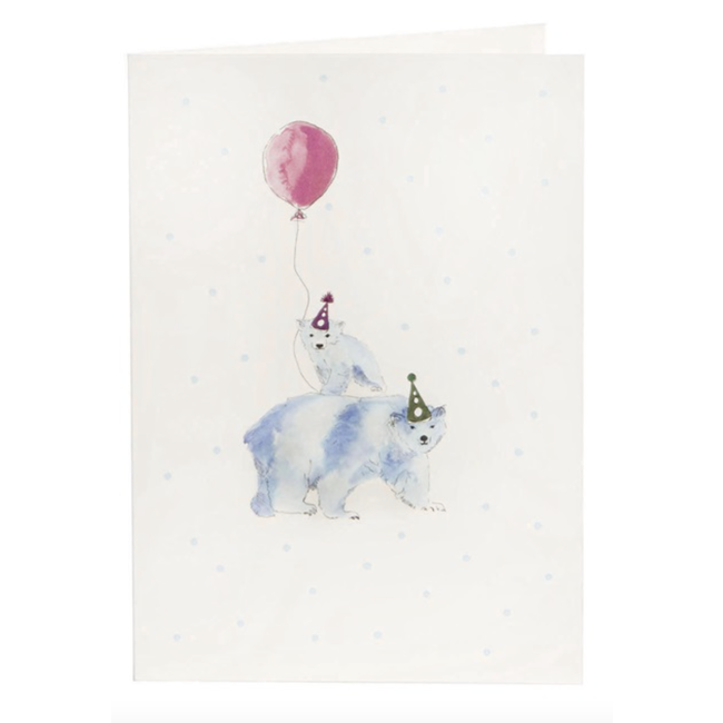 BIRTHDAY POL.BEAR 0257 CARD BLU 16,5/11,5CM