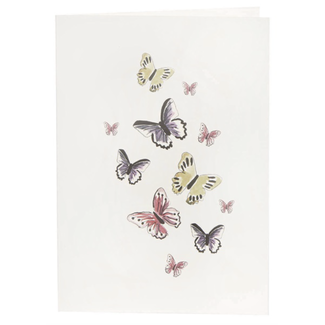 BUTTERFLY 0042 CARD YL/PNK 16,5/11,5CM
