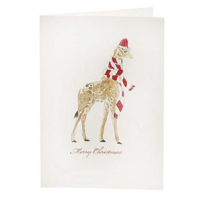 CHRISTMAS GIRAFFE 0305 CARD RD 16,5/11,5CM