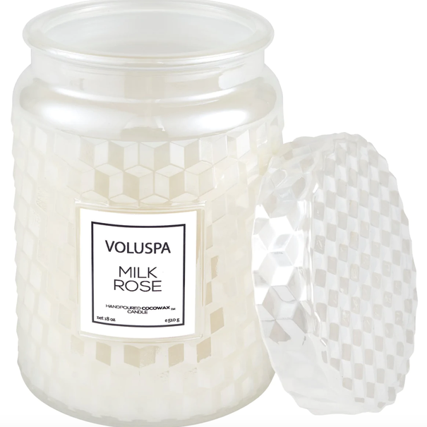 Large Jar Candle Milk Rose