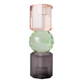 Crystal holder, peach/green/smoke, 16,5x6