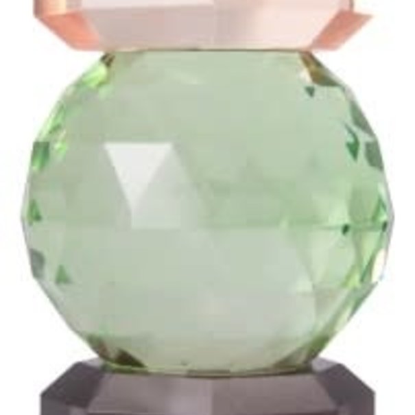 Crystal Crystal holder, peach/green/smoke, 16,5x6