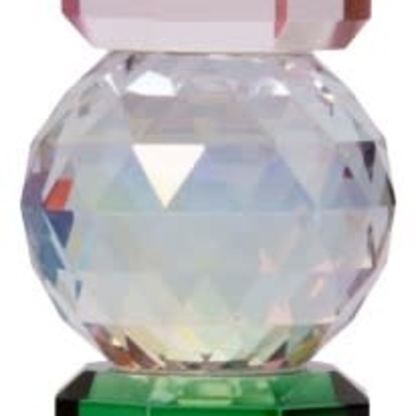 Crystal Crystal holder, pink/rainbow/green, 6x6x16,5