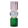 Crystal holder, pink/rainbow/green, 6x6x16,5