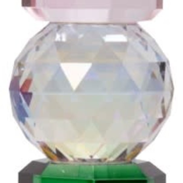 Crystal Crystal holder, pink/rainbow/green, 6x6x16,5