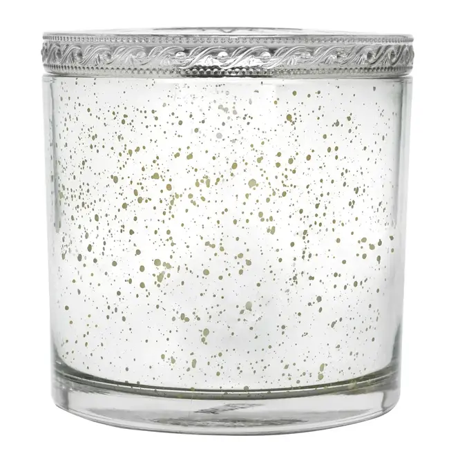 Big Glass Lid Candle Silver Birch Peppercorn