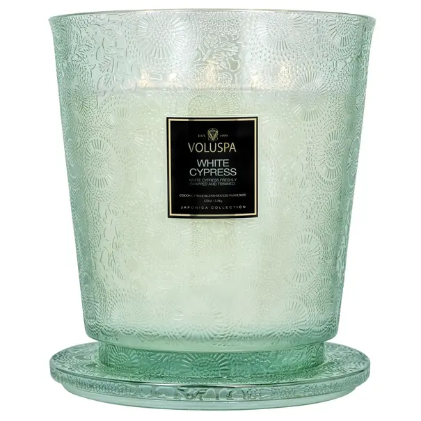 5 Wick Hearth Candle White Cypress