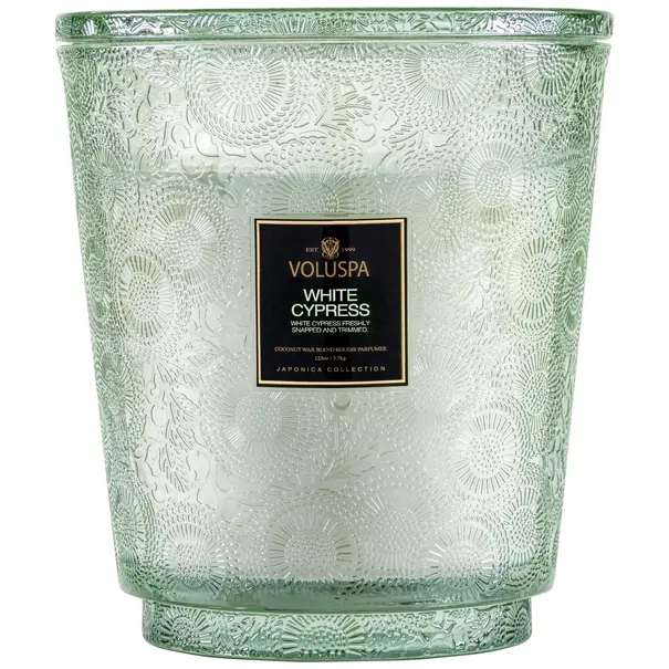 5 Wick Hearth Candle White Cypress