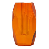 Crystal vase, amber, 12,5x5x7,5 cm