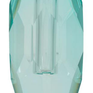 Crystal vase, light mint, 12,5x5x7,5 cm