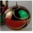 Daniel Ost Candles Red-Green-Gold-Brown Metallic w/ Gold glitter Arcobaleno ball 120mm