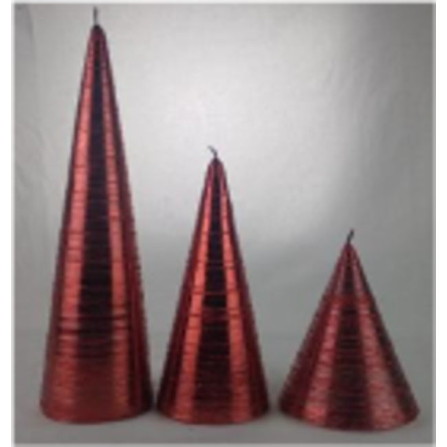 Daniel Ost Candles Bordeaux metallic brushed with wine glitter spennellato cone 300x80 (MDT00062M99Q)