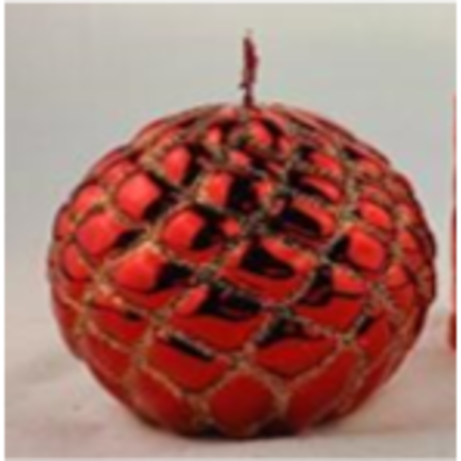 Daniel Ost Candles Red metallic w/ gold glitter chanel ball 150mm (MDB00138M951)