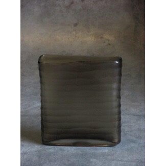 Object for Home Carved rectangular vase 19x5xH18cm l.brown
