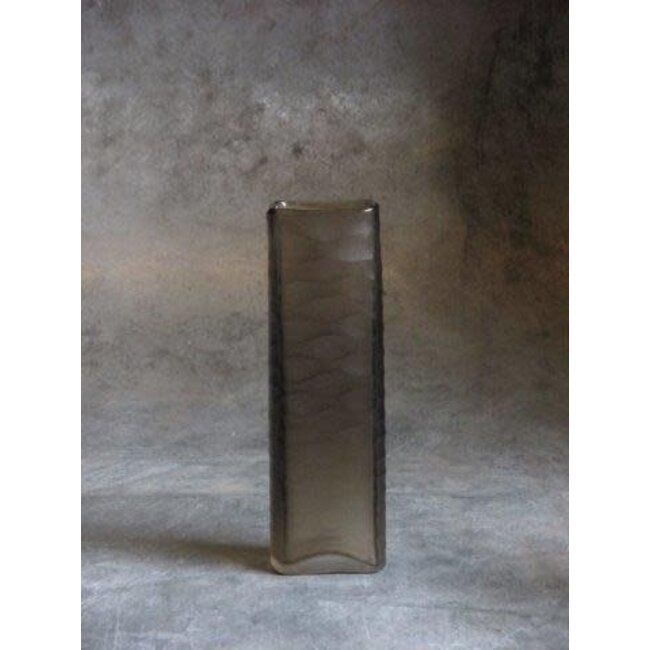 Object for Home Carved rectangular vase 8x5xH25cm l.brown