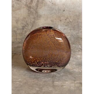 Object for Home Glass vase with metal 22x10xH22cm purple gold