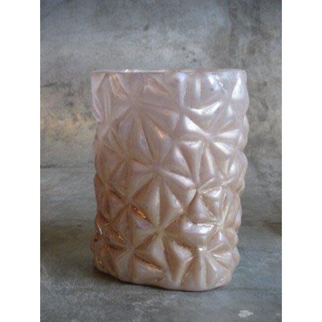 Object for Home Glass vase Ø19 xH25cm pink luster