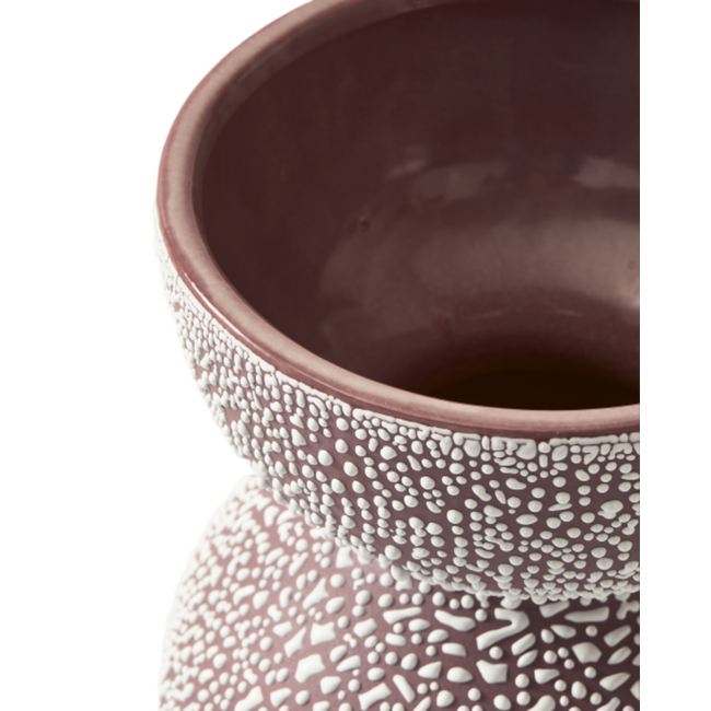 PolsPotten Boolb Dots Vase - M - Dark Purple